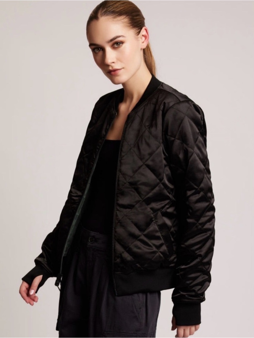 Blanc Noir Reversible Black/Camo Bomber Jacket
